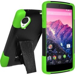 Amzer Double Layer Hybrid Case with Kickstand - Black/ Neon Green