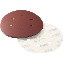 6-inch 6-Holes Hook and Loop Sanding Discs, 600-Grits Grinding Abrasive Aluminum Oxide Flocking Sandpaper for Random Orbital Sander 5pcs