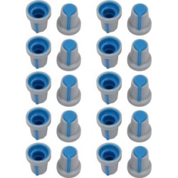 20Pcs 14.6mm x 17mm Potentiometer Volume Control Rotary Knob Cap Gray Blue