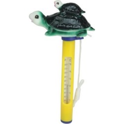 9' Green and Yellow Turtle Family Floating Swimming Pool Thermometer with Cord