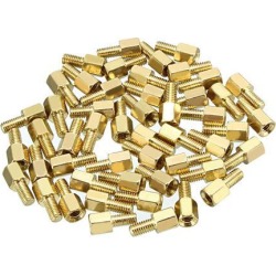 50pcs M3 5+6mm Female Male Thread Brass Hex Standoff Spacer Screws PCB Pillar