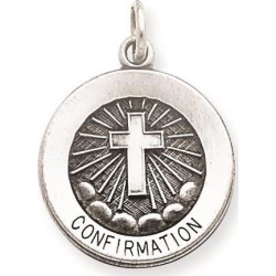Sterling Silver Antiqued Confirmation Medal