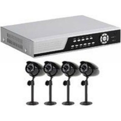 NEW FIRST ALERT 4800 SET 4 WIRED SECURITY CAMERA SYSTEM NEW 8 CHANNEL