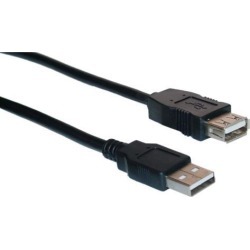 CableWholesale 10U2-02110EBK USB 2.0 Extension Cable Black Type A Male to Type A Female 10 foot
