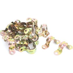 Unique Bargains 20mm Arch High Two Holes U Type Pipe Clamp Clips Bronze Tone 36 Pcs