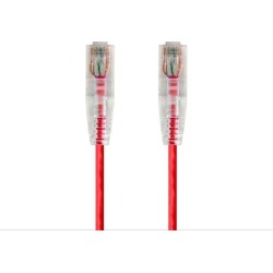 Monoprice Cat6 Ethernet Patch Cable - 20 feet - Red Snagless RJ45 Stranded 550MHz UTP CMR Riser Rated Pure Bare Copper Wire 28AWG - SlimRun Series