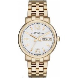 Marc jacobs MBM8647 Women's Gold Analog Watch With White Dial