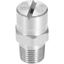 Flat Fan Spray Tip - 1/8BSPT Male Thread 304 Stainless Steel Nozzle - 65 Degree 1.8mm Orifice Diameter