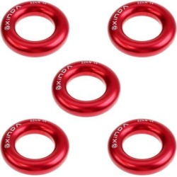 5 Pieces 22KN Rock Climbing Rescue Rappel Ring Bail-Out Connector Small red