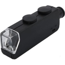 Portable 60X-100X Optical Illuminated Zoom Microscope Lens High Clearness w LED Light