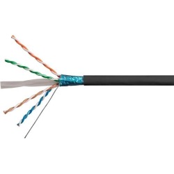 Monoprice Cat6A Ethernet Bulk Cable - Network Internet Cord - Solid, 550Mhz, FTP, CMR, Riser Rated, Pure Bare Copper Wire, 10G, 23AWG, No Logo.