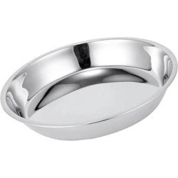 Practical Stainless Steel Tableware Round Dinner Plate Food Container 26CM