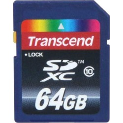 Transcend 64GB Secure Digital Extended Capacity (SDXC) Flash Card Model TS64GSDX