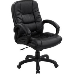 Nicer Furniture® Executive Middle Back Chair (Real Leather)