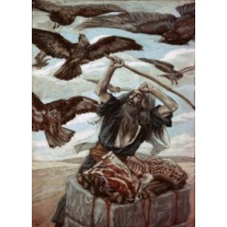 Posterazzi SAL99925 Abraham Guarding His Sacrifice James Tissot 1836-1902 French Jewish Museum New York USA Poster Print - 18 x 24 in.