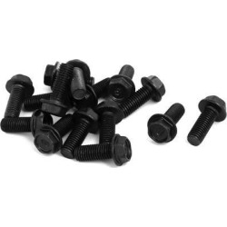 15pcs M7x18mm Metal Reverse Thread Screw Black for Cutting Machine