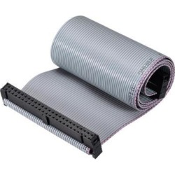 IDC Wire Flat Ribbon Cable FC/FC Connector A-type 50Pins 2.54mm Pitch 50cm Length Gray