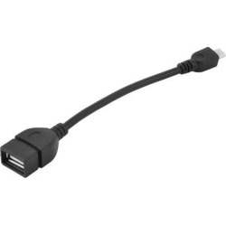 MP3 MP4 USB2.0 Female to Micro USB Male Adapter Connector OTG Cable Black
