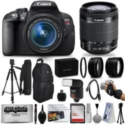 Canon EOS Rebel T5i 18.0 MP CMOS DSLR Digital Camera + EF-S 18-55mm IS STM Lens + Tripod+ 32GB SD Card + Card Reader + Extra Battery + Case Bag +.