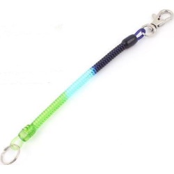 Swivel Lobster Clasp Plastic Coiled Lanyard Keyring Key Holder Tricolor 20.5cm