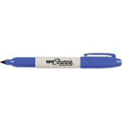 Sharpie 33003 Super Permanent Markers, Fine Point, Blue, Dozen
