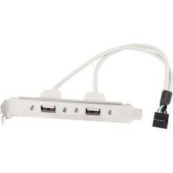 Unique Bargains Computer DIY USB2.0 9 Pin Female to 2 A Type Female Adapter Bracket Slot