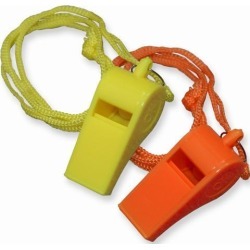 Topwin 2 Pieces Plastic Whistle with Lanyard for Emergency Survival Marine Safety