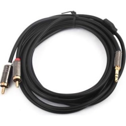 3.5mm Plug Male to 2 RCA Male Audio Stereo Cable 10Ft Long for Laptop Phone