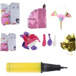 38 Pieces Unicorn Happy Birthday Balloons Banner Headband Set Party Supplier