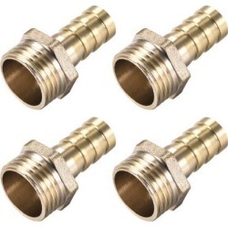Brass Barb Hose Fitting Connector Adapter 12mm Barbed X G1/2 Male Pipe 4pcs