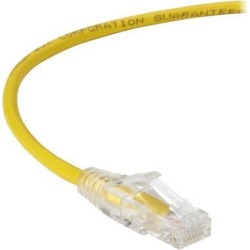 Black Box C6PC28-YL-02 Slim-Net CAT6 250-MHz 28-AWG Stranded Ethernet Patch Cable - Unshielded, PVC, Snagless Boot, Yellow, 2-ft.