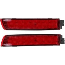 2pcs 2W 0.1A Red Lens Rear Bumper Reflector 3528 52 LED Tail Stop Brake Light for Nissan