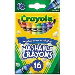 Crayola Washable Crayons, Regular, 8 Colors, 16/Box