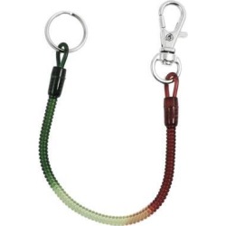 Unique Bargains Unique Bargains Lobster Clasp Tri Color Coiled Lanyard Strap Keyring for Key Flashlight