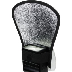 TrueSHOT 3-in-1 Cloth Bounce Flash Diffuser with White / Silver Reflector and Elastic Strap Connection - Works with Canon, Fujifilm, Nikon, Sony.