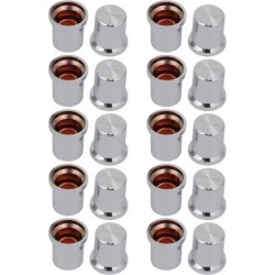 20pcs 14.6mm x 16mm Plastic Potentiometer Volume Control Rotary Knob Sliver Tone