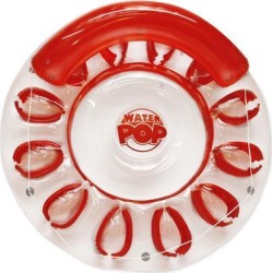 72' Inflatable Red and Clear Water Pop Circular Swimming Pool Lounger
