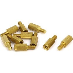M3 x 10mm+6mm Male to Female Thread Brass Hex Hexagonal Standoff Spacers 10PCS