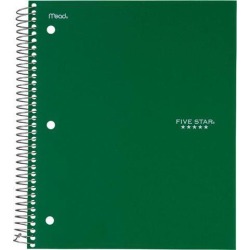 Five Star Wirebound College Ruled Notebook - 5 Subject - Education Organization
