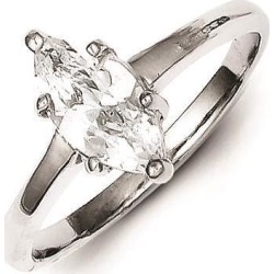 Sterling Silver Solitaire Marquise CZ Ring