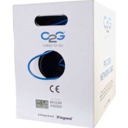 C2G 43405 Cat6 Bulk Cable - Unshielded Ethernet Network Cable with Stranded Conductors, In-Wall CM-Rated, TAA Compliant, Blue (1000 Feet, 304.8.