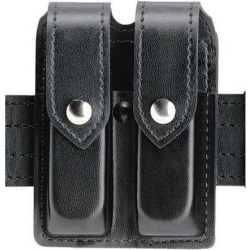 Safariland 77-383-2 Double Pistol Mag Pouch Plain Chrome Snaps Fits Glock 20