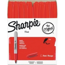 Fine Point Permanent Marker, Red, 36/pack