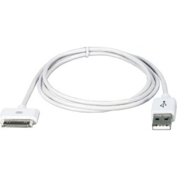 QVS AC-1M White USB Sync & Charger Cable for iPod/iPhone & iPad/2/3