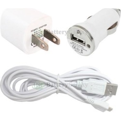 Wall Charger+Car+10FT USB Cable for Phone Samsung Galaxy S6 Edge/Note 1 2 3 4 5