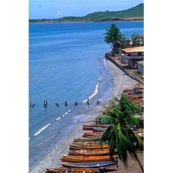 Posterazzi PDDCA33BBA0013 Fishing Boats on Shore St Lucia Poster Print by Bill Bachmann - 19 x 28 in.