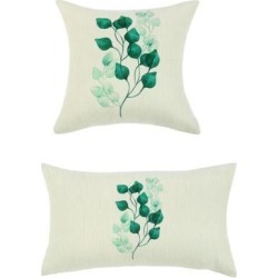 Pack of 2,Green Leaves Throw Pillow Cover, Pattern Cushion Cover Cotton Plant Pillow Case Square Pillow Protectors Home Decorative(12 x 20 Inch/30 x.