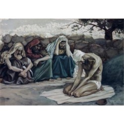 Posterazzi SAL999330 Job & His Three Friends James Tissot 1836-1902 French Jewish Museum New York Poster Print - 18 x 24 in.