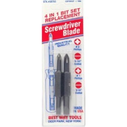 4-In-1 Replacement Bit Set Best Way Tools Screwdrivers 58750 080497587505