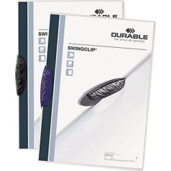Durable 2263-07 Swingclip Clear Report Cover, Letter Size, Dark Blue Clip, 25/Box